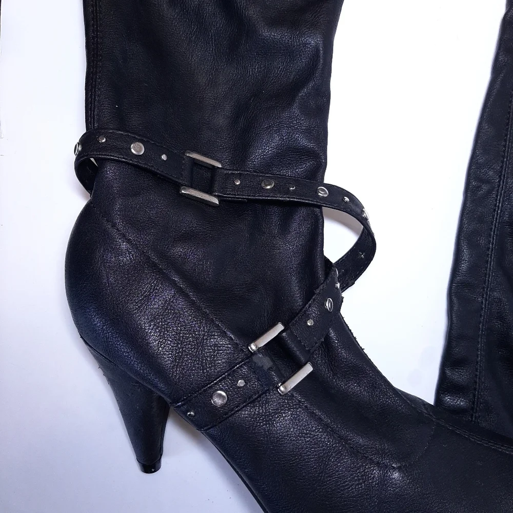 Chinese Laundry Over The Knee Faux Leather Boots Thigh High 5.5 Kingston